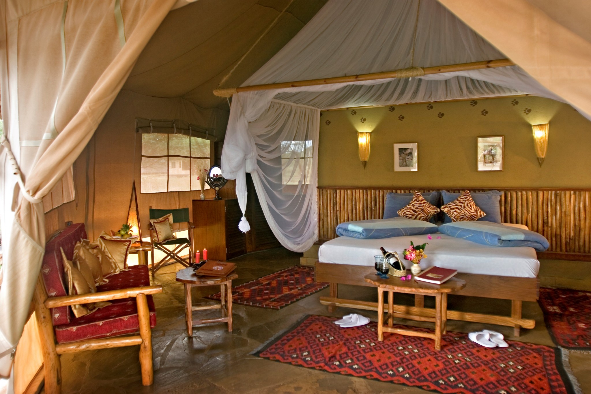Ausstattung einer Suite im Severin Safari Camp