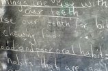 Keniaurlaub Patenschule Kenia Tafelbild - Die Sprache in der Schule ist Englisch
