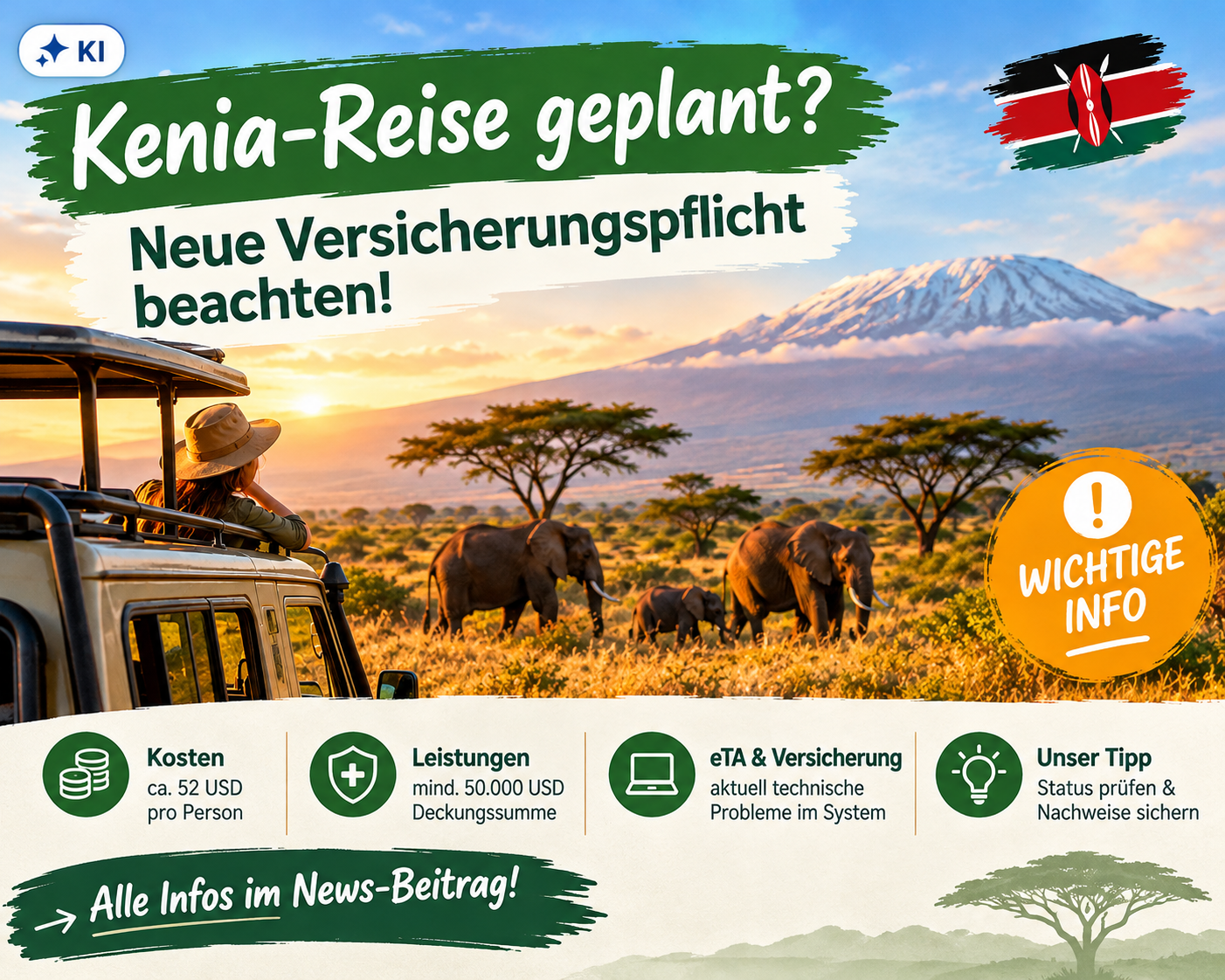 Kenia neue Pflichtversicherung - Reisekrankenversicherung - Keniaspezialist Reisekontor Schmidt informiert